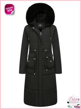 Women's Long Winter Puffer Coat Waterproof Warm Maxi Down Jacket
